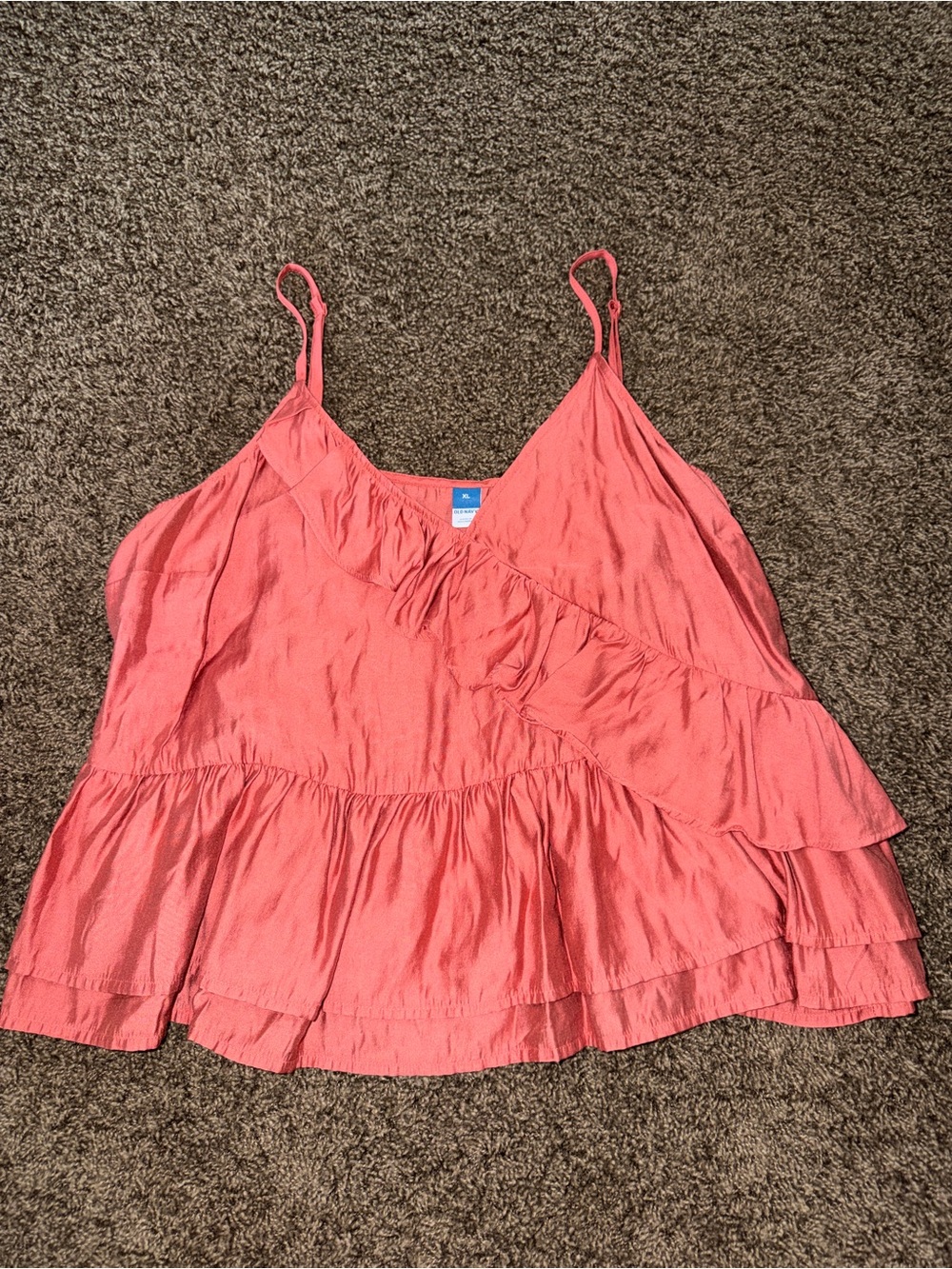 Women’s Coral Tiered Spaghetti Strap Tank Top